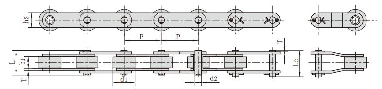 C2052_雙節(jié)距<font color='red'>大<font color='red'>滾子</font></font>輸送鏈